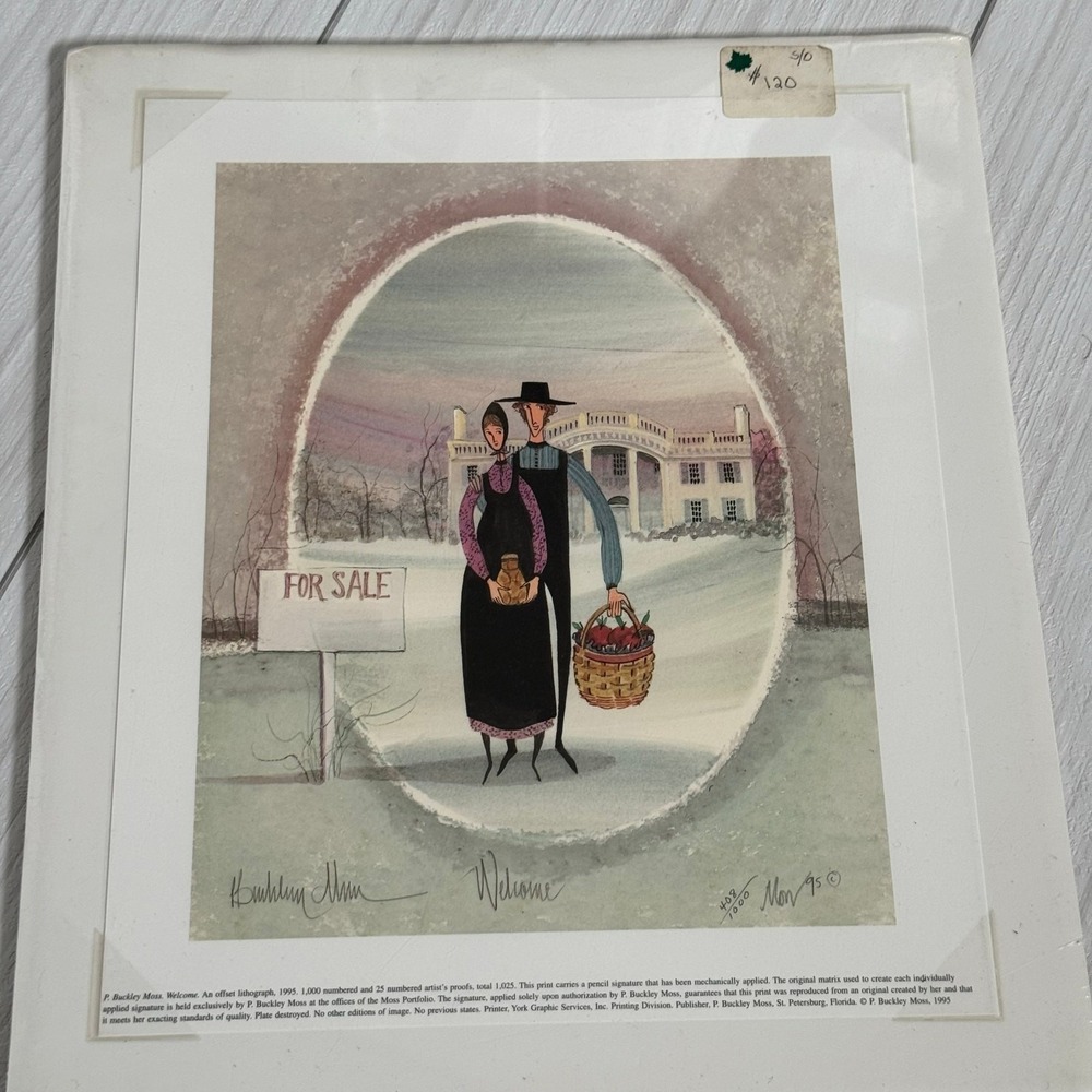 P. Buckley Moss‎ Welcome Lithograph Print Signed Numbered Art Amish Couple